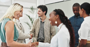 People networking.